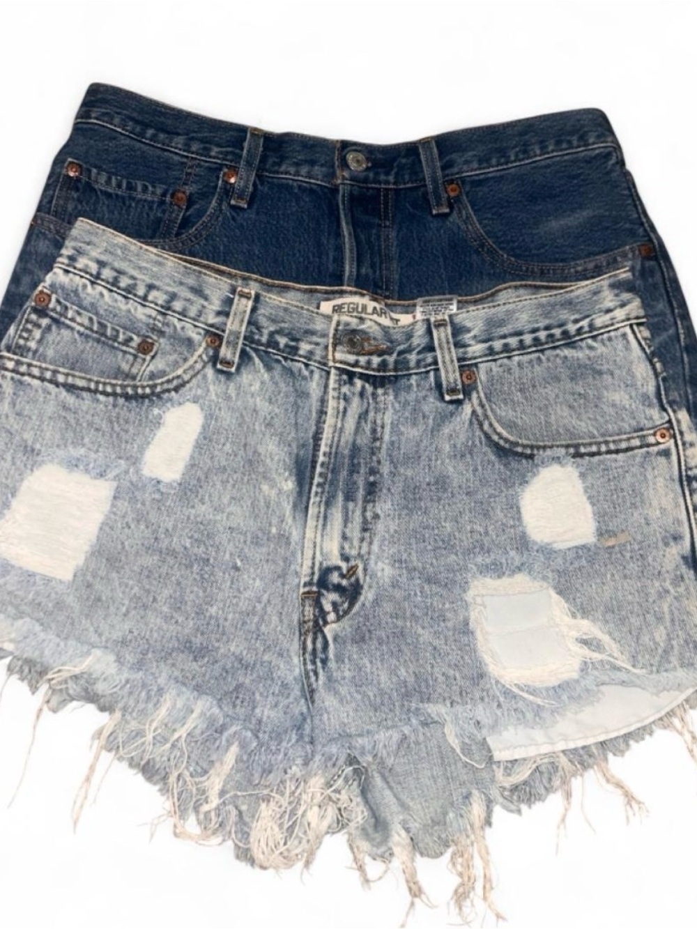 Distressed Light & Dark Wash Denim Shorts bundle